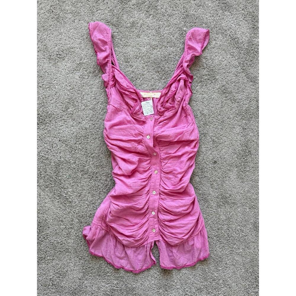Free People NWT Nalanda Mini Dress x Jen’s Pirate Booty Pink Ruffle Size Med